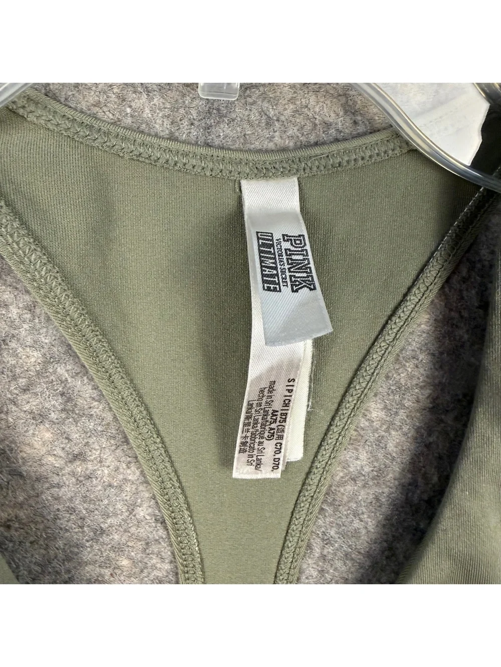 Pink Victoria’s Secret Ultimate Sports Bra No Padding Sage Green Size Small 819